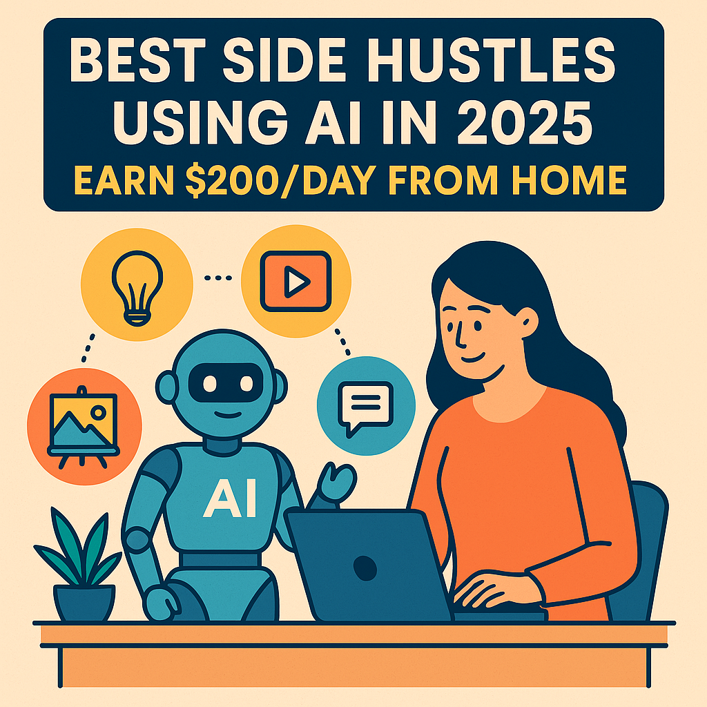 Best Side Hustles Using AI in 2025 (Earn $200/Day from Home)
